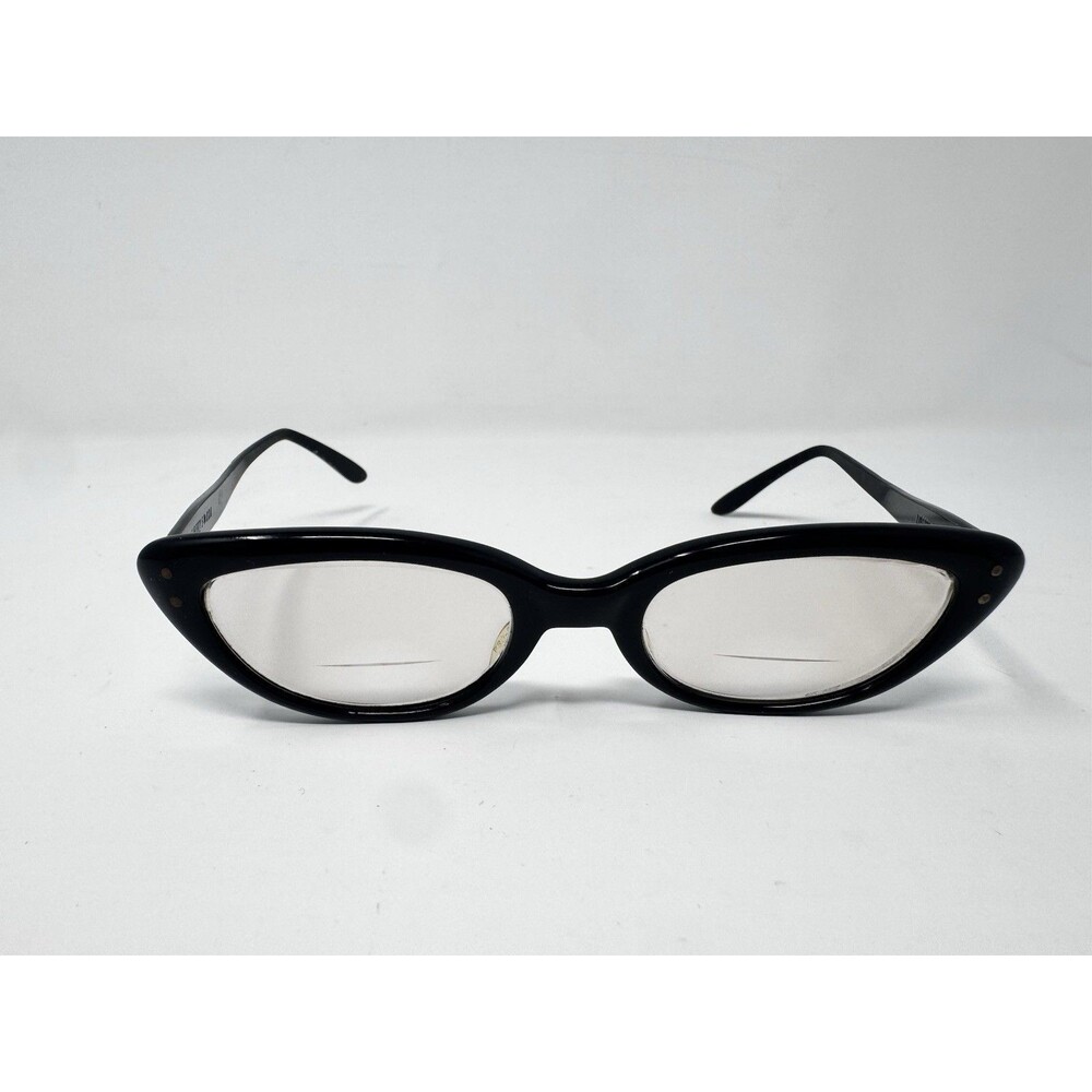 Liberty USA 5 3/4 Cat Eye Eyeglass Frames Black 46-20-145 1970s Vintage